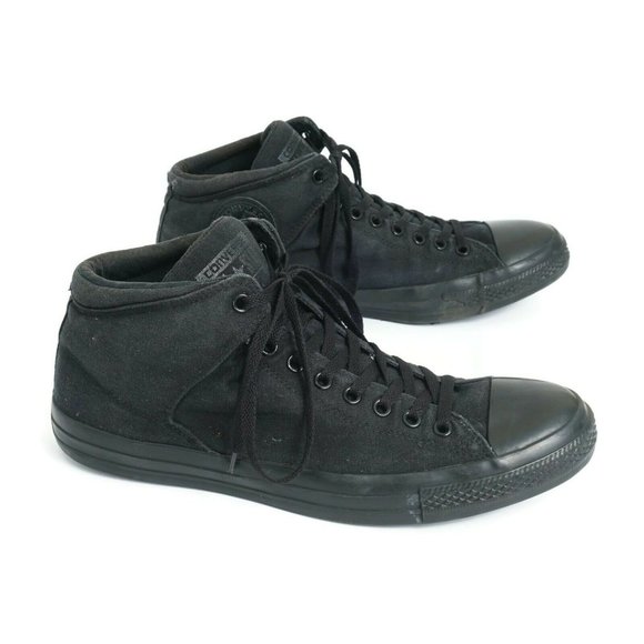 Converse All Star Mens Sneakers Shoes Cushioned Mid Top Triple Black Size 15